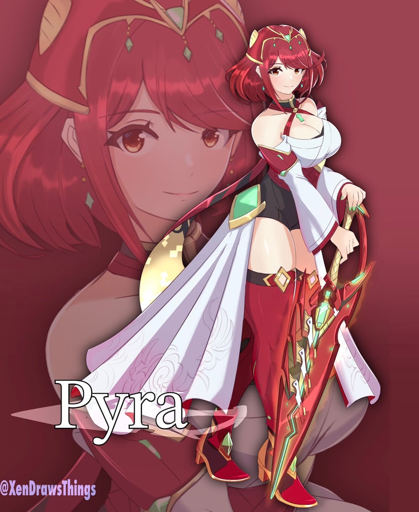 pyra (xenoblade chronicles and 1 more) drawn by xendraw