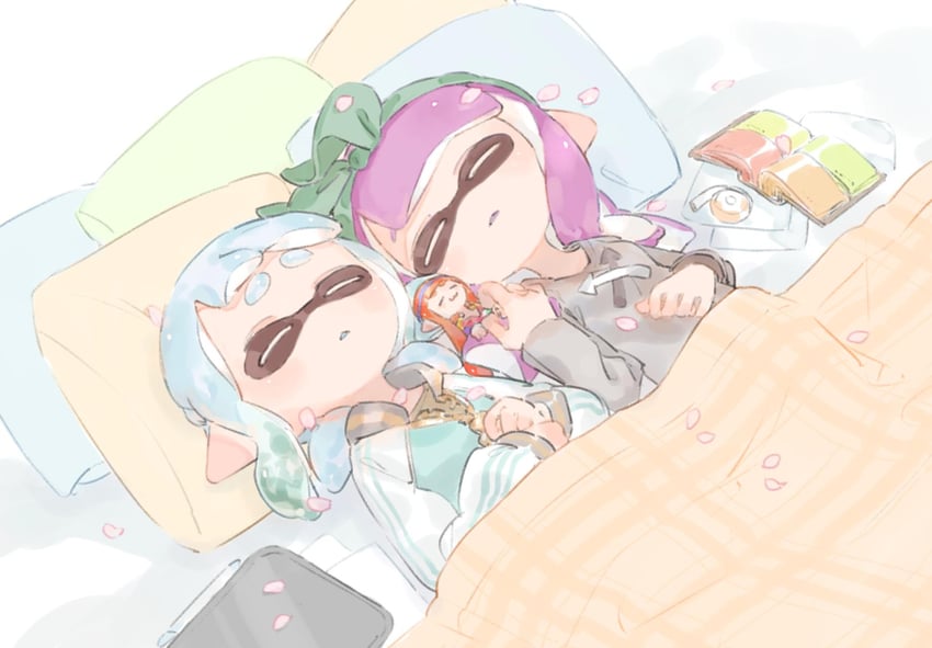 inkling player character and inkling girl (splatoon) drawn by ajomo