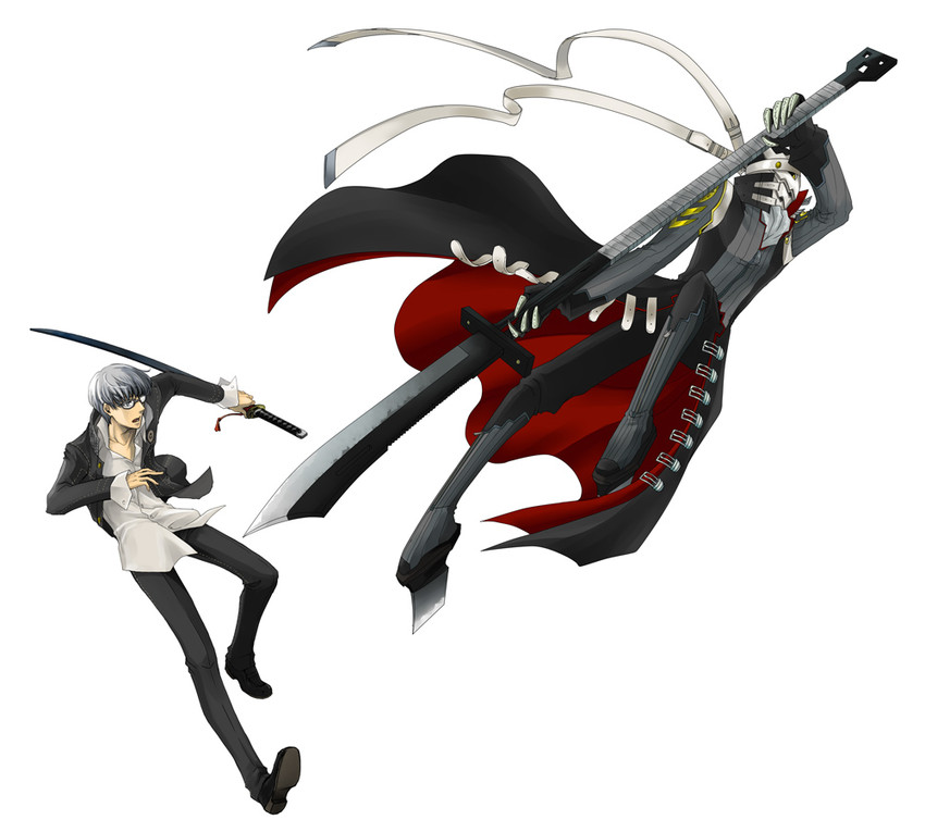 narukami yu and izanagi (persona and 1 more) drawn by kaina_(b-white)