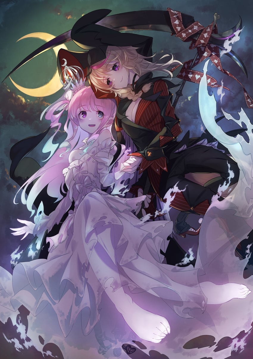 omaru polka and himemori luna (hololive) drawn by mahizombie