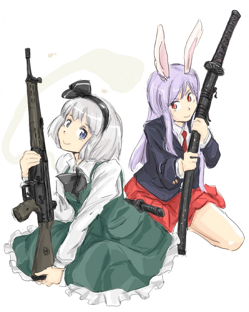 konpaku youmu and reisen udongein inaba (touhou) drawn by michael-x