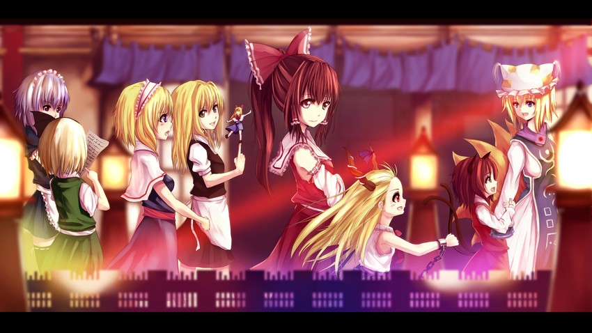 hakurei reimu, kirisame marisa, izayoi sakuya, konpaku youmu, alice margatroid, and 4 more (touhou) drawn by canae0