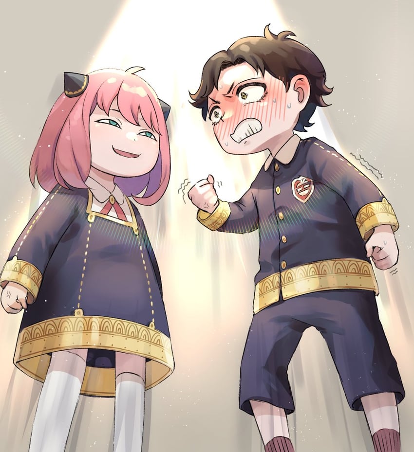 anya and damian desmond (spy x family) drawn by aibon