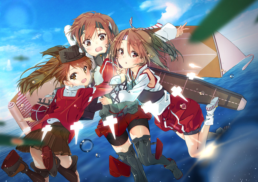 ryuujou, zuihou, and taihou (kantai collection) drawn by sakurame_kurame