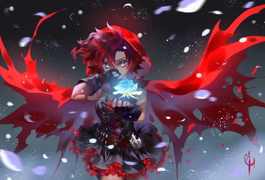 ruby rose (rwby) drawn by coconuthound