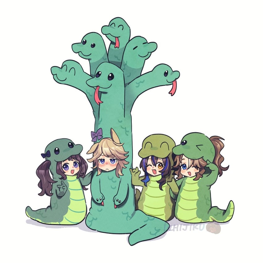 daitaku helios, mejiro palmer, gold city, and tosen jordan (umamusume) drawn by fig_(lchijiku)
