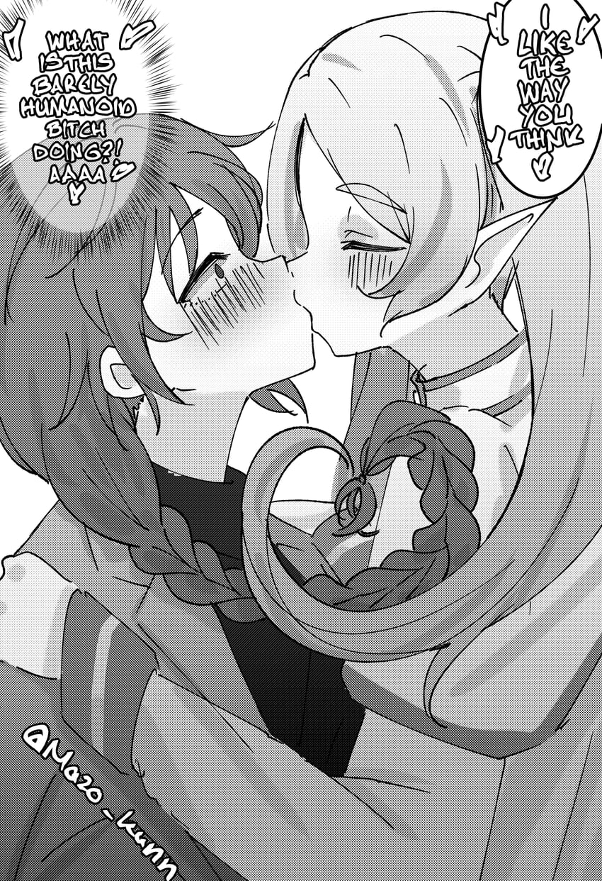 frieren and nomamoto (sousou no frieren and 1 more) drawn by mazo_kunn