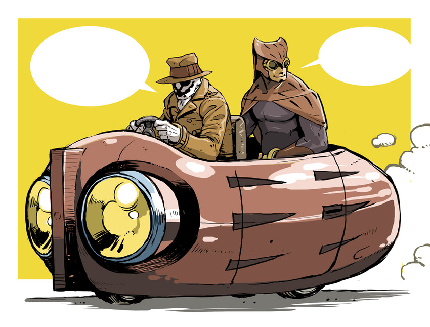 rorschach and nite owl (watchmen) drawn by mahito_(tranjistor)