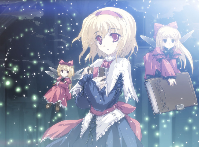 alice margatroid, shanghai doll, and hourai doll (touhou) drawn by tokiame