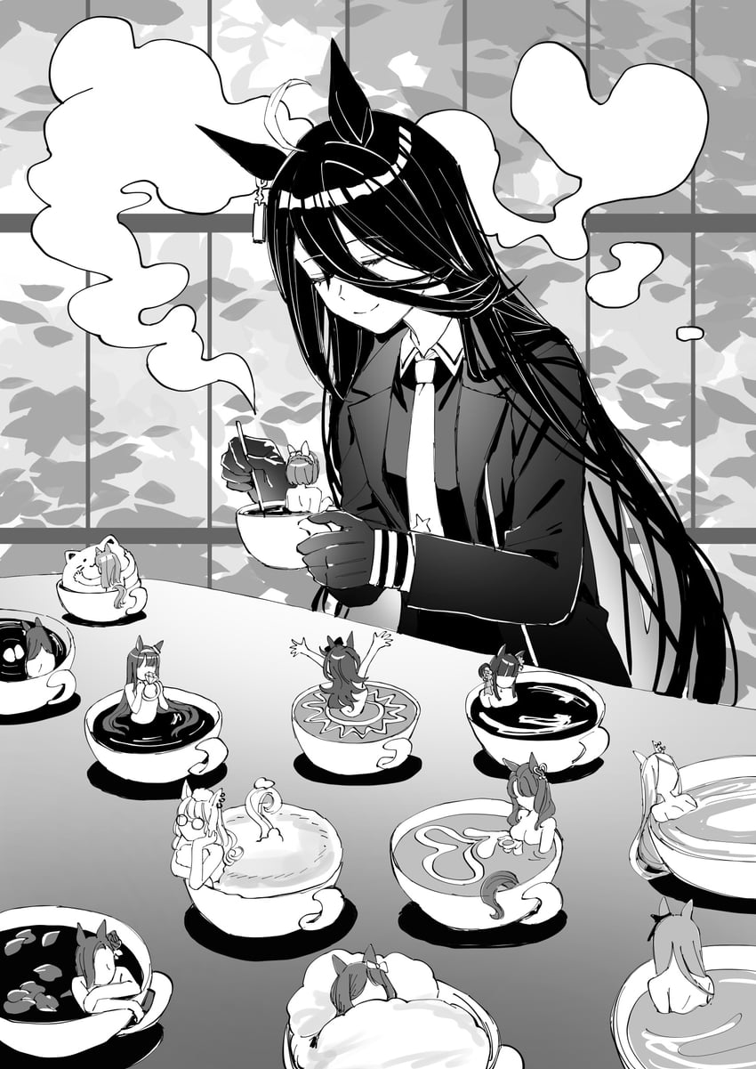 manhattan cafe, yukino bijin, great sunrise, and aqua ring (umamusume) drawn by nayuta_ggg