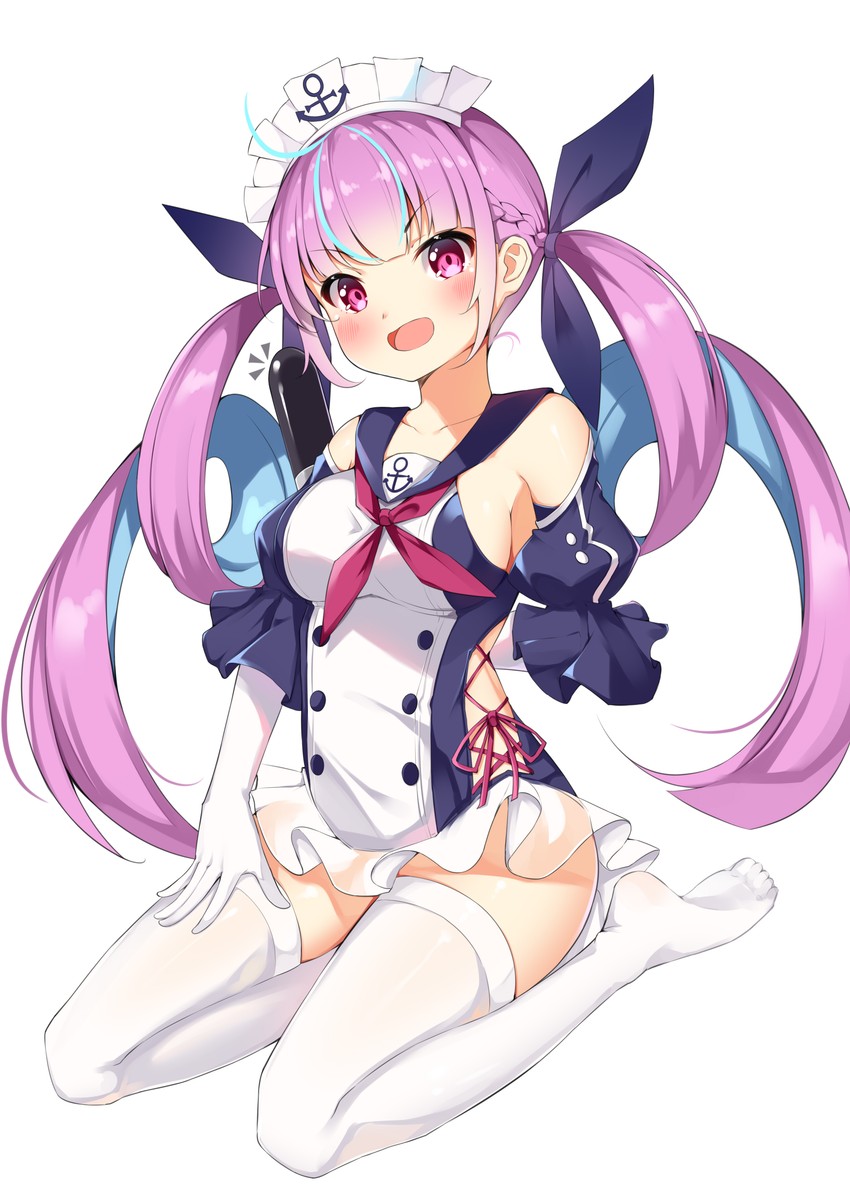 minato aqua (hololive and 1 more) drawn by catnnn