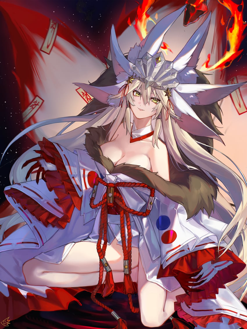 tamamo and koyanskaya (fate and 1 more) drawn by jiajiayu