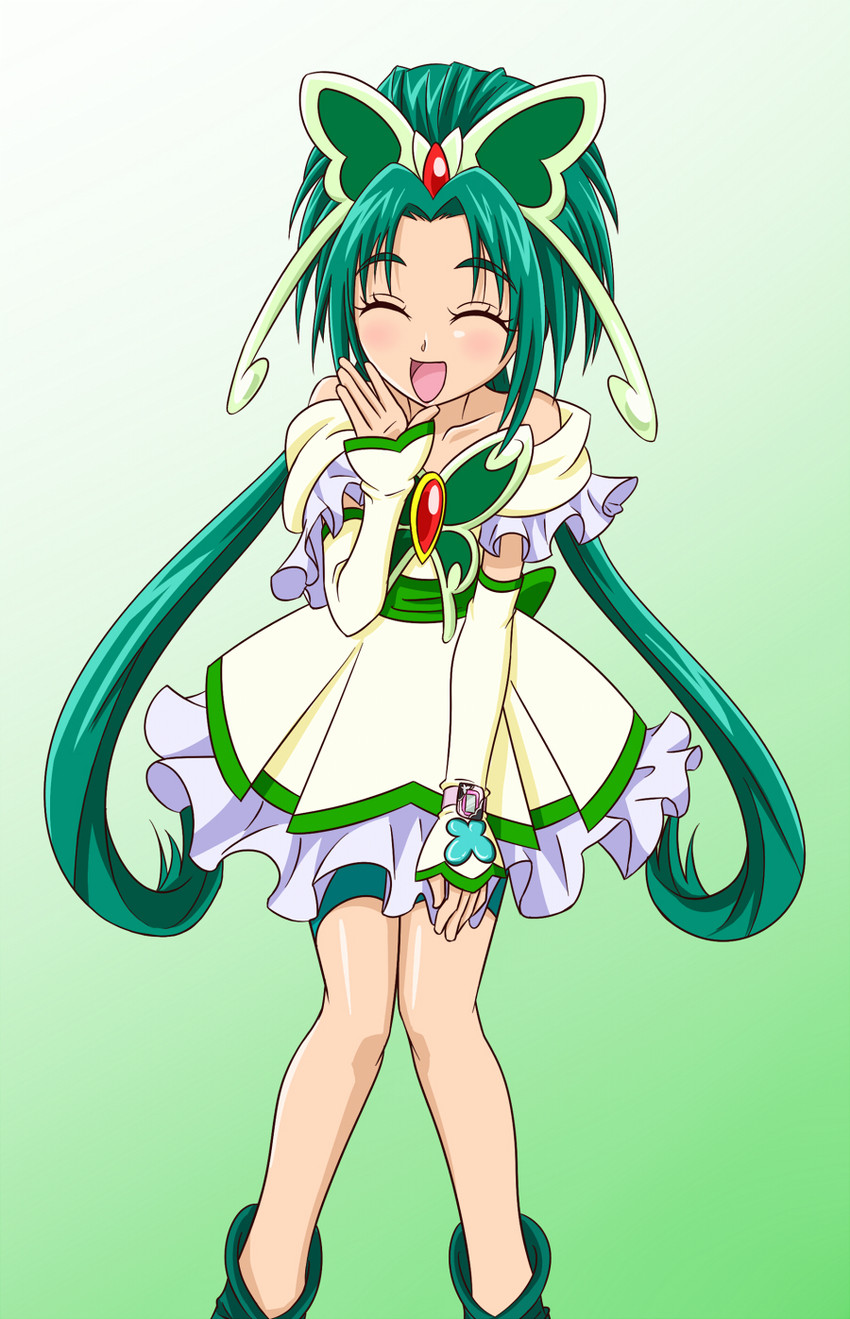 akimoto komachi and cure mint (precure and 1 more) drawn by evalet