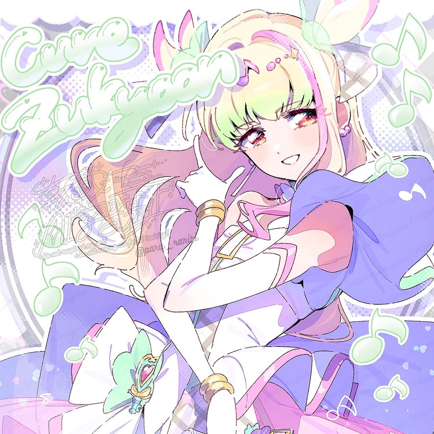 purirun and cure zukyuun (precure and 1 more) drawn by serizawa_serizane