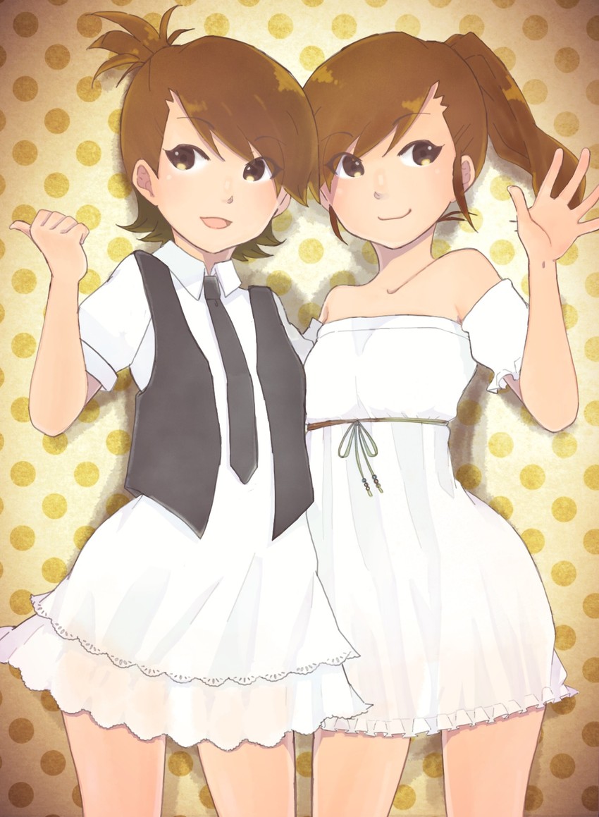 futami mami and futami ami (idolmaster) drawn by ichishiro_100