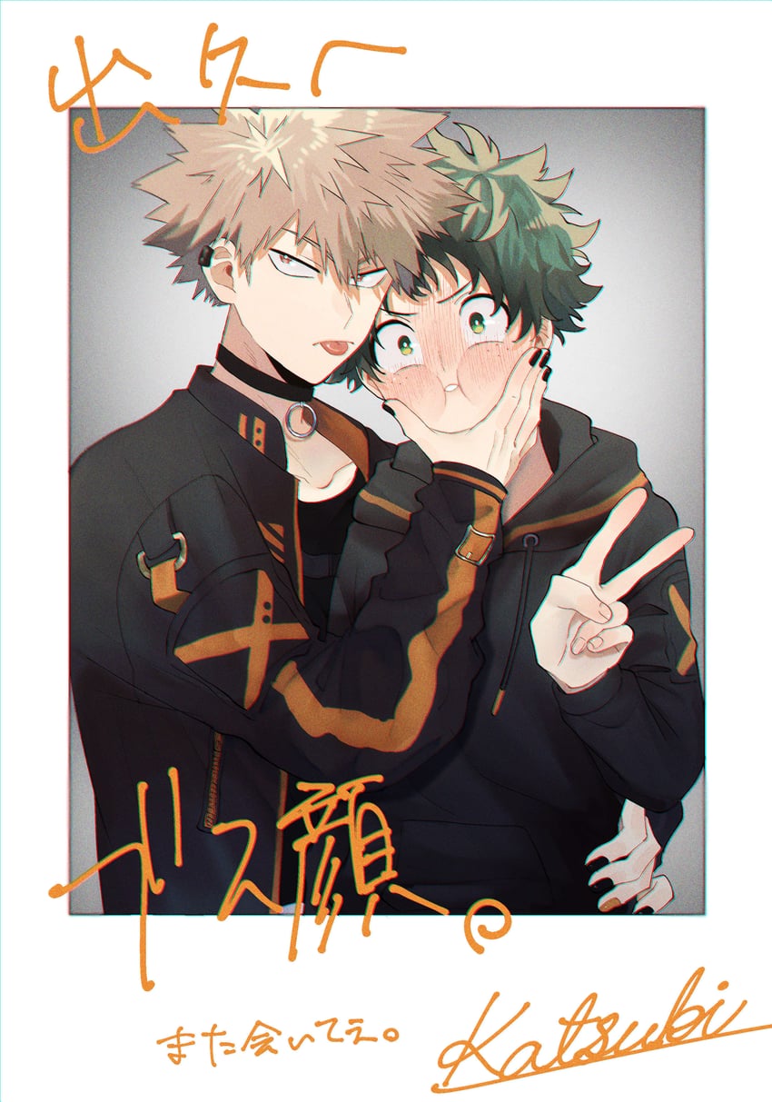 midoriya izuku and bakugou katsuki (boku no hero academia) drawn by rapiko