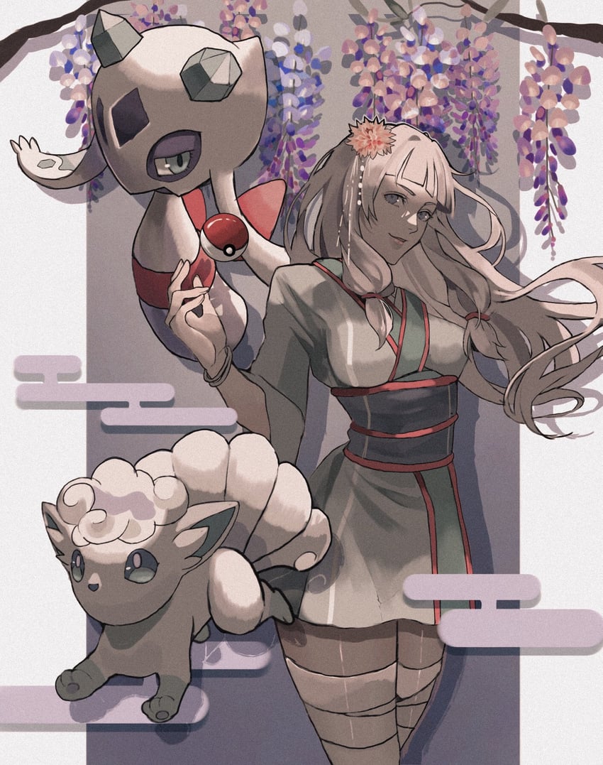 alolan vulpix and froslass (original and 1 more) drawn by reo_(mmocc123)