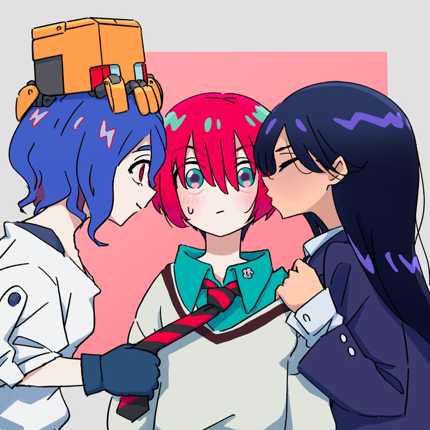 amate yuzuriha, shuji ito, nyaan, and conch (gundam and 1 more) drawn by xoo_(x)