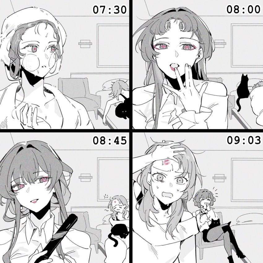 trailblazer, stelle, and kafka (honkai and 1 more) drawn by d0600059994959