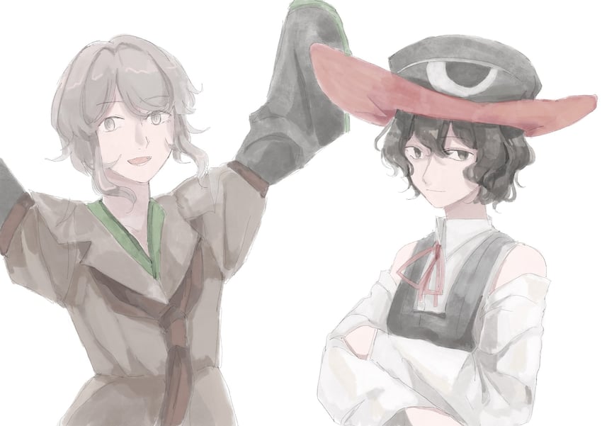 enraku tsubakura and houlen yabusame (len'en) drawn by kanghan_kang_yanjian