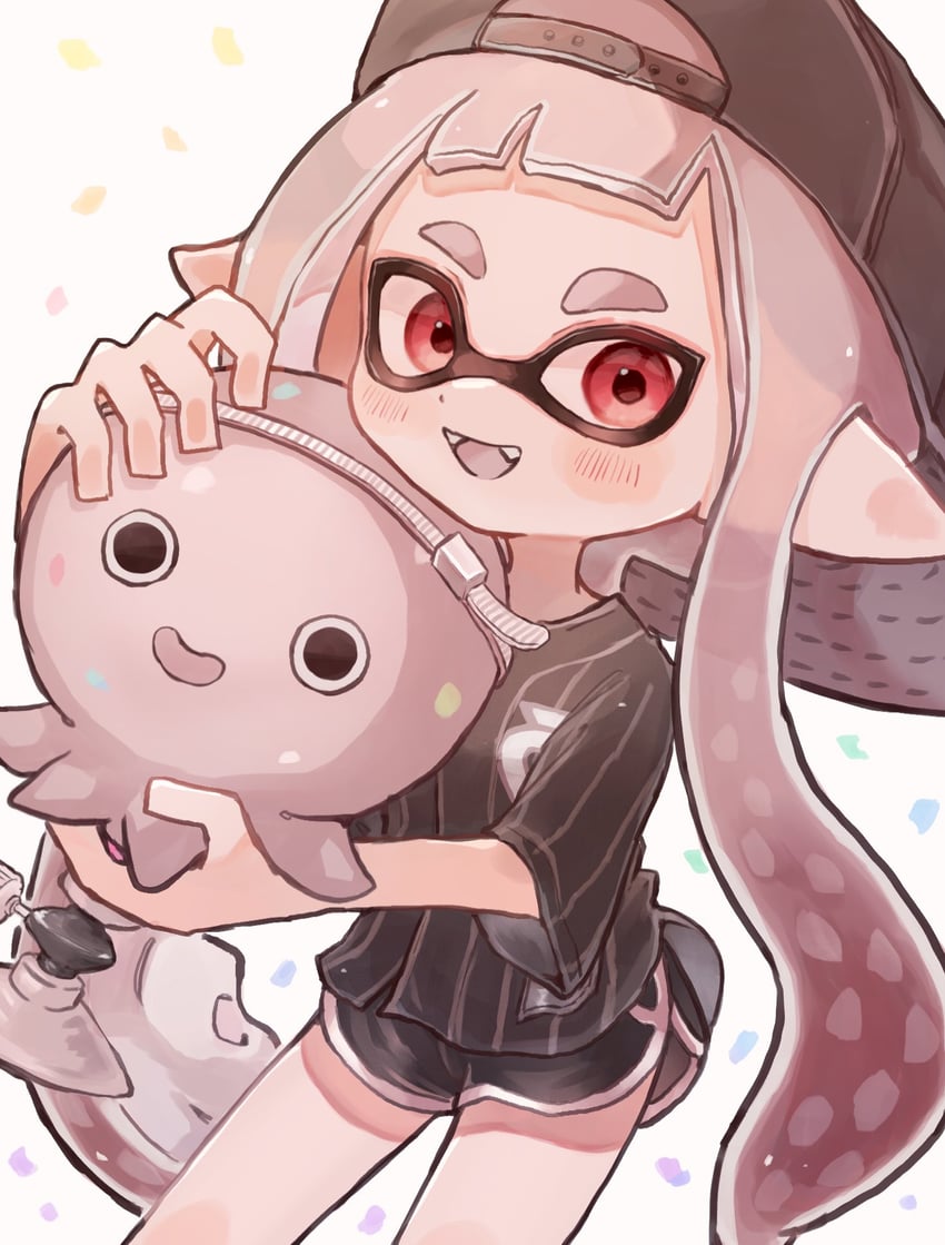 inkling player character and inkling girl (splatoon and 1 more) drawn by tebasaki_(teba_illust)