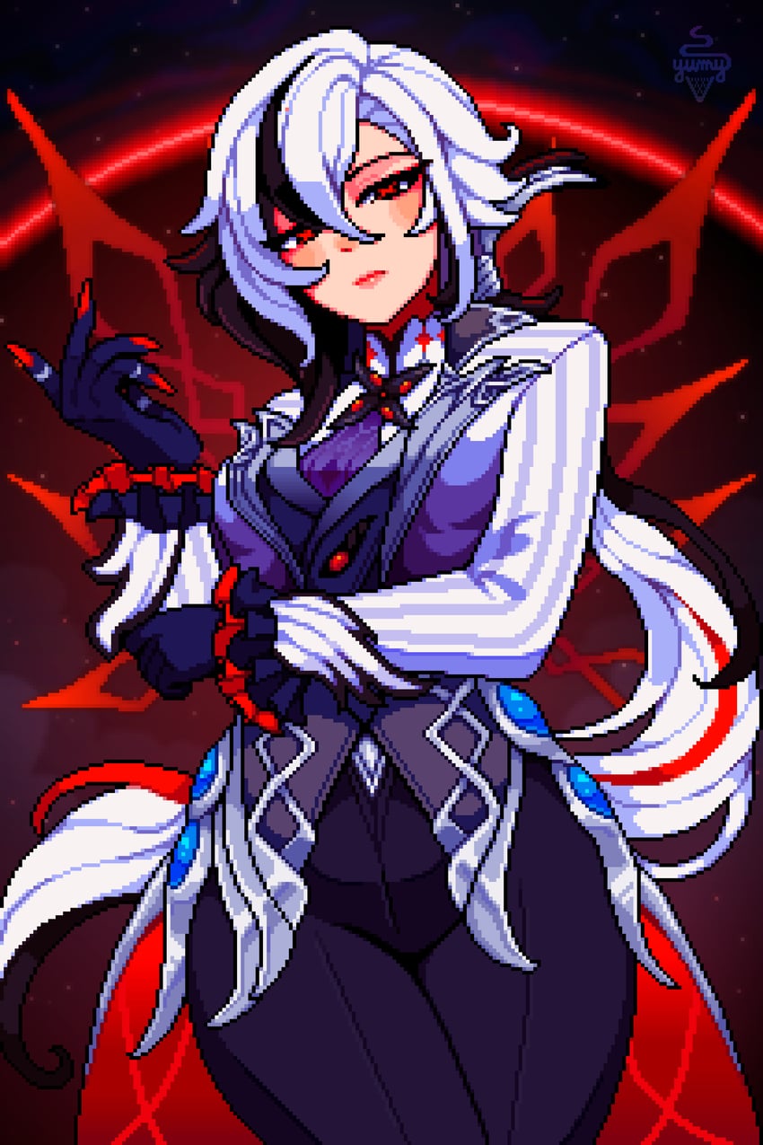 arlecchino (genshin impact) drawn by yumykon