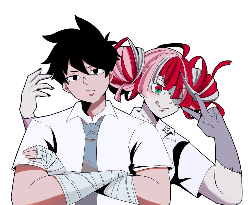 kureiji ollie and budi (hololive and 2 more) drawn by kara_(goldprincess79)