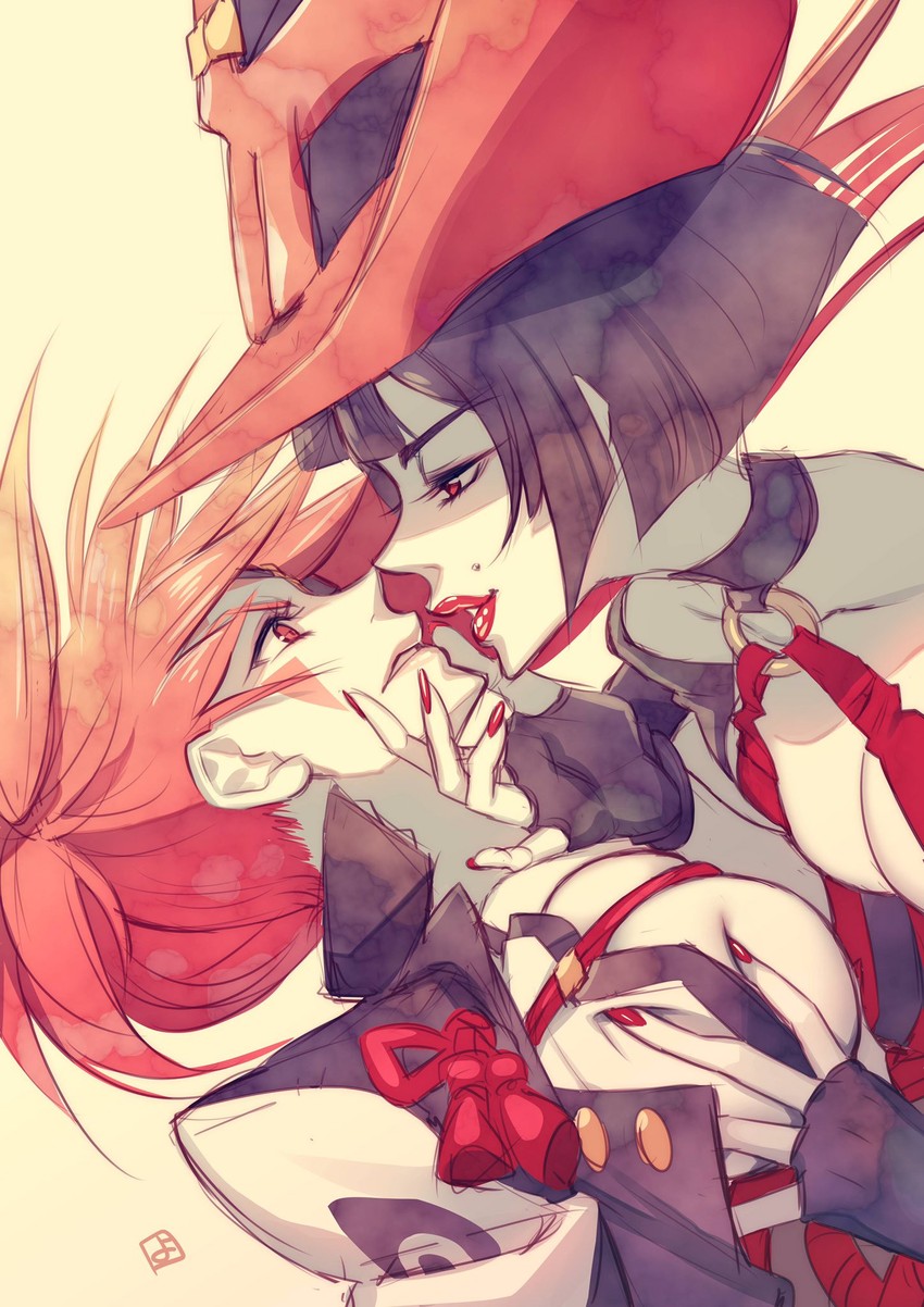 baiken and i-no (guilty gear and 1 more) drawn by yossan_(momo_tsukene)