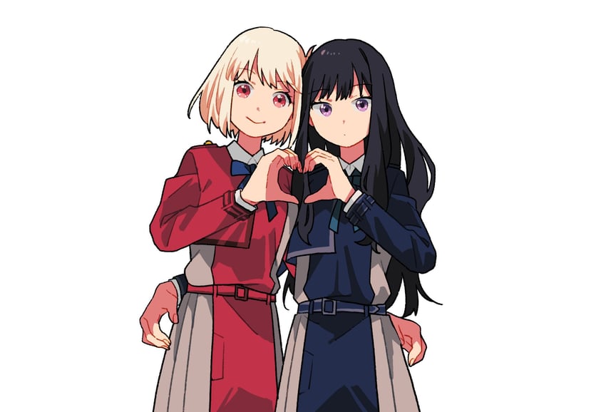 nishikigi chisato and inoue takina (lycoris recoil) drawn by dou_(mame_eee)