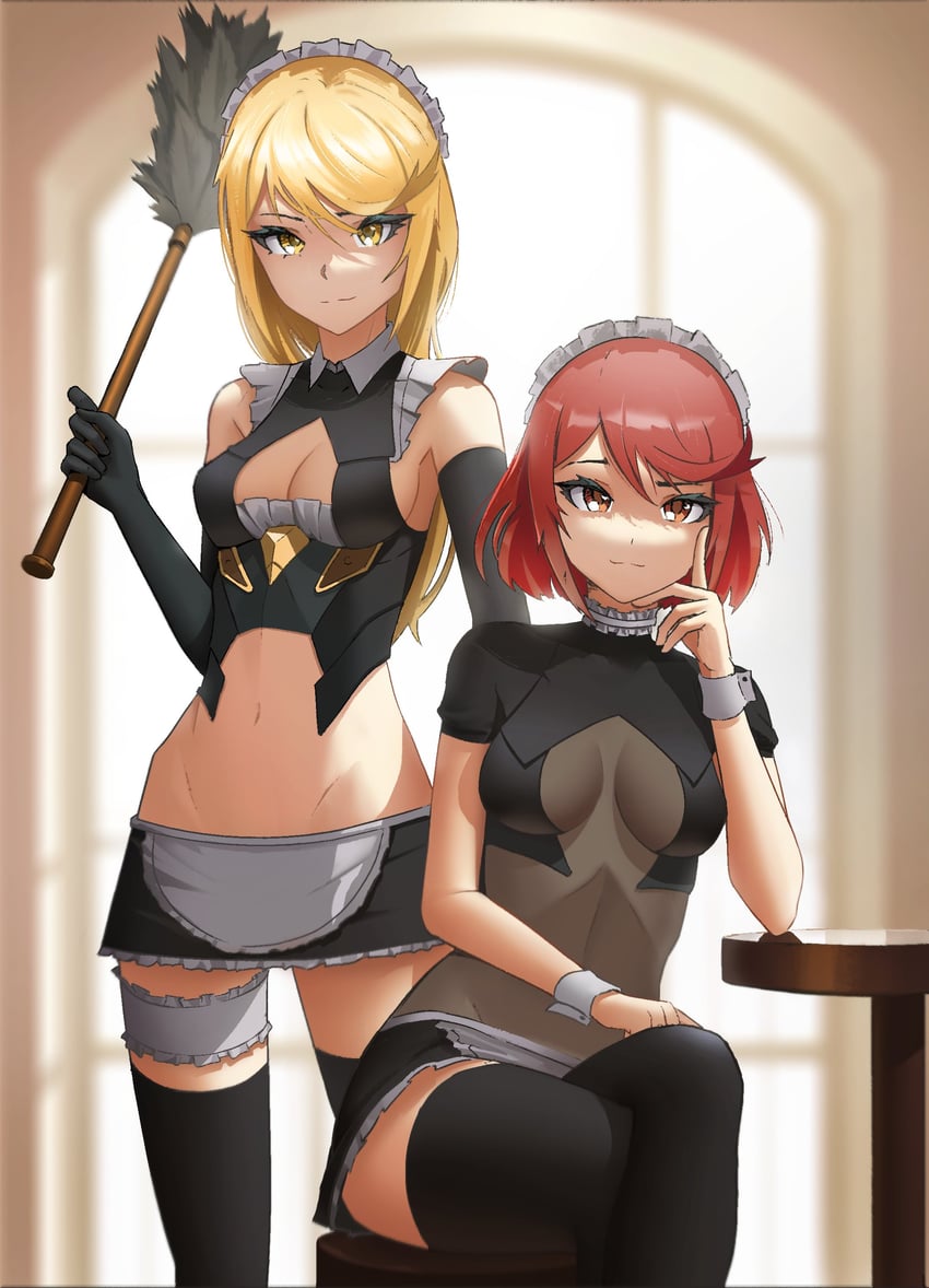 pyra and mythra (xenoblade chronicles and 1 more) drawn by lem