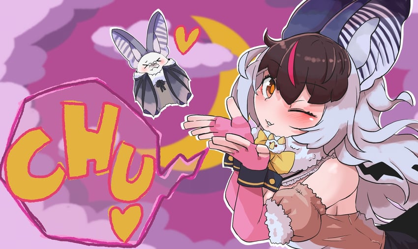 brown long-eared bat and poporu (kemono friends and 1 more) drawn by onaji_(sokudo_seigen)