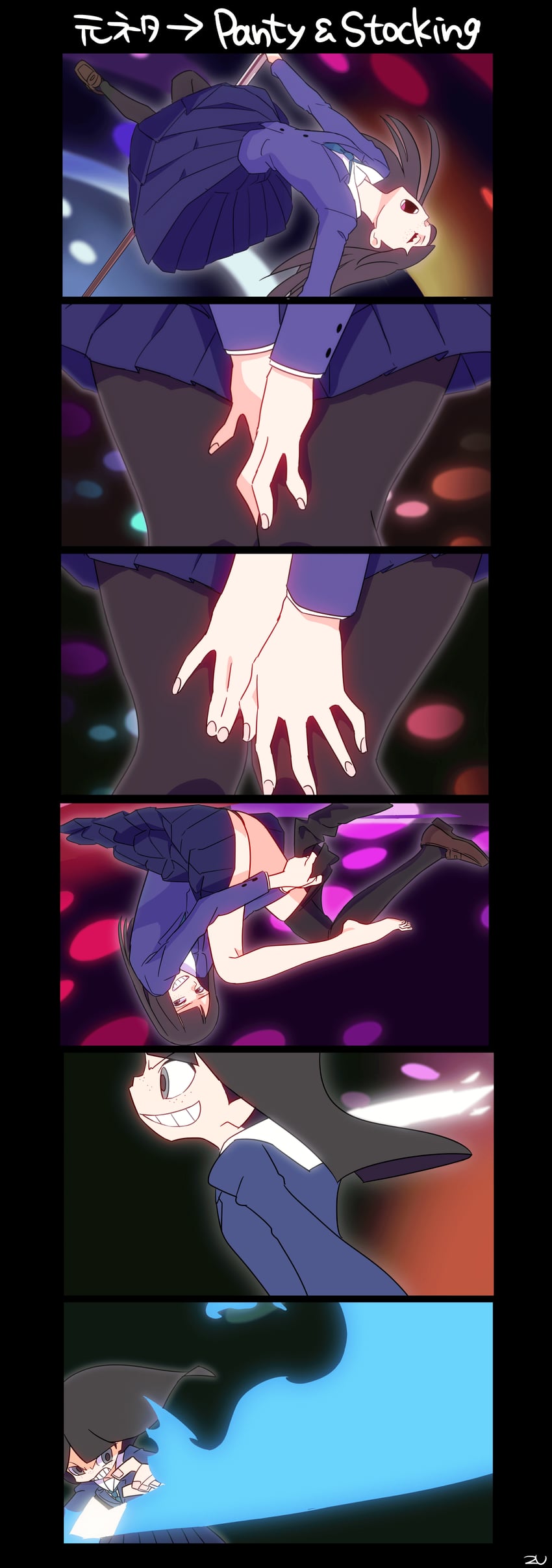 kanamori sayaka (panty & stocking with garterbelt and 1 more) drawn by m0s0z