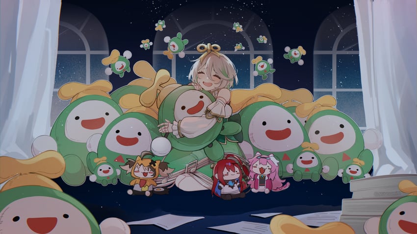raora panthera, gigi murin, cecilia immergreen, elizabeth rose bloodflame, and otomo (hololive and 1 more) drawn by mittsu