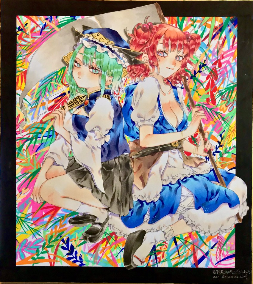 shiki eiki and onozuka komachi (touhou) drawn by yamazaki_tsukune