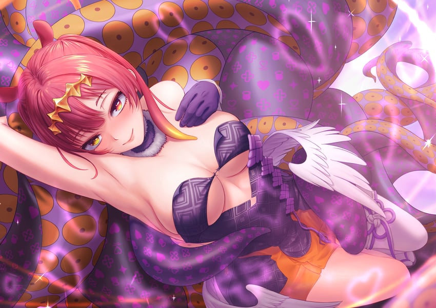 houshou marine and ninomae ina'nis (hololive and 1 more) drawn by sengo_tubasa