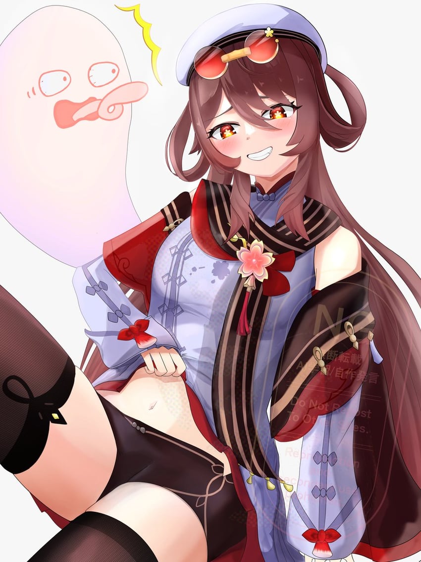 boo tao and hu tao (genshin impact) drawn by yurudararoba