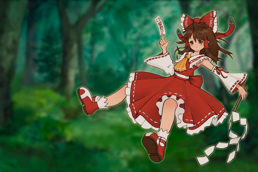 hakurei reimu (touhou and 1 more) drawn by reixart