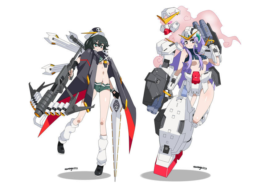 murasa minamitsu, kumoi ichirin, unzan, crossbone gundam x-1, gundam virtue, and 1 more (touhou and 3 more) drawn by nanaya777