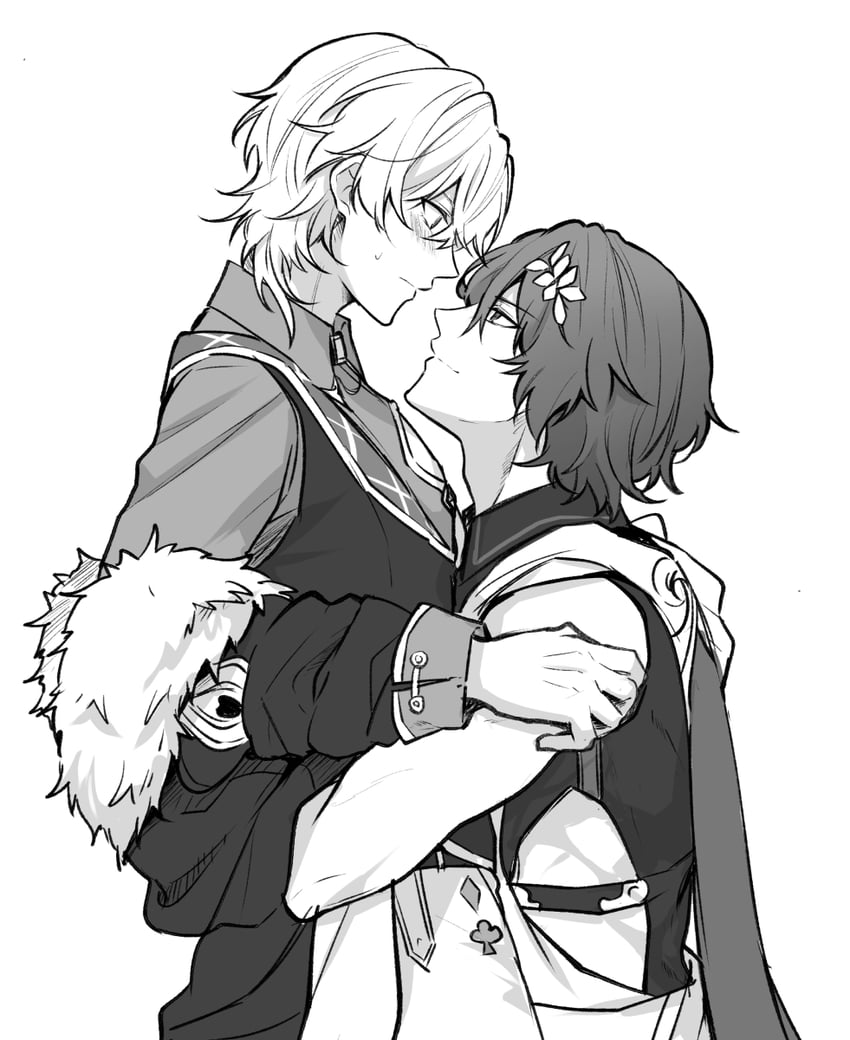 aventurine and dr. ratio (honkai and 1 more) drawn by sasahara_rena