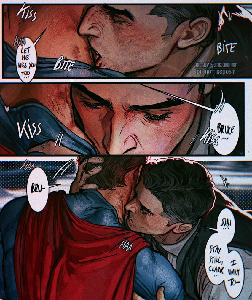 superman, clark kent, and bruce wayne (dc comics and 2 more) drawn by umikochannart