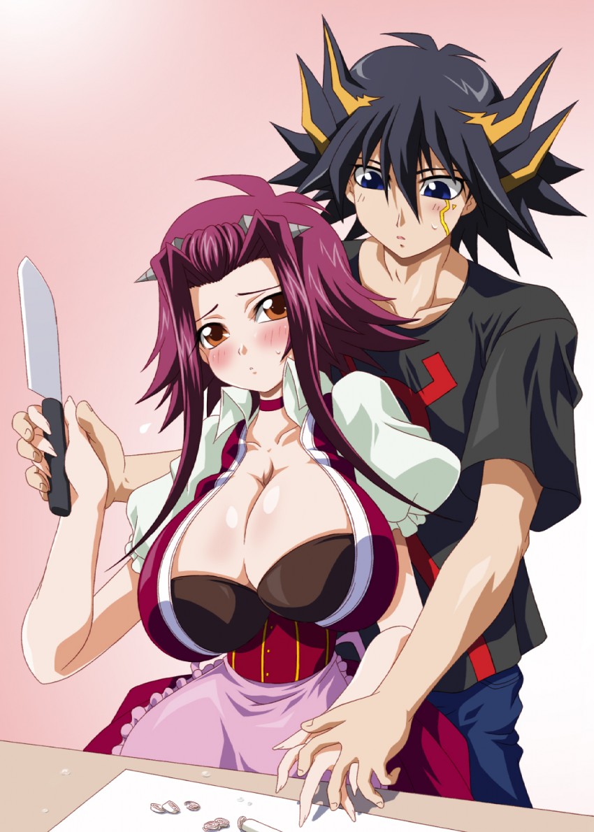 fudo yusei and izayoi aki (yu-gi-oh! and 1 more) drawn by oobashin