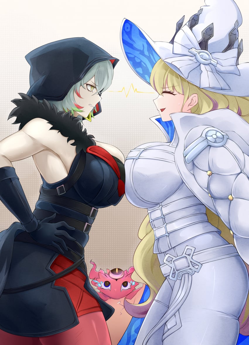 diabellstar the black witch, diabellze the original sinkeeper, and snake-eyes poplar (yu-gi-oh!) drawn by lufnis