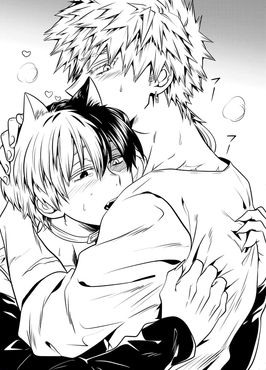 bakugou katsuki and todoroki shoto (boku no hero academia) drawn by ikuhashi_muiko