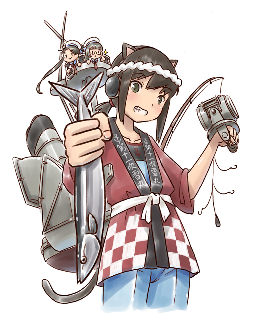 fairy, fubuki kai ni, fubuki, and skilled lookouts (kantai collection) drawn by karasu_(naoshow357)