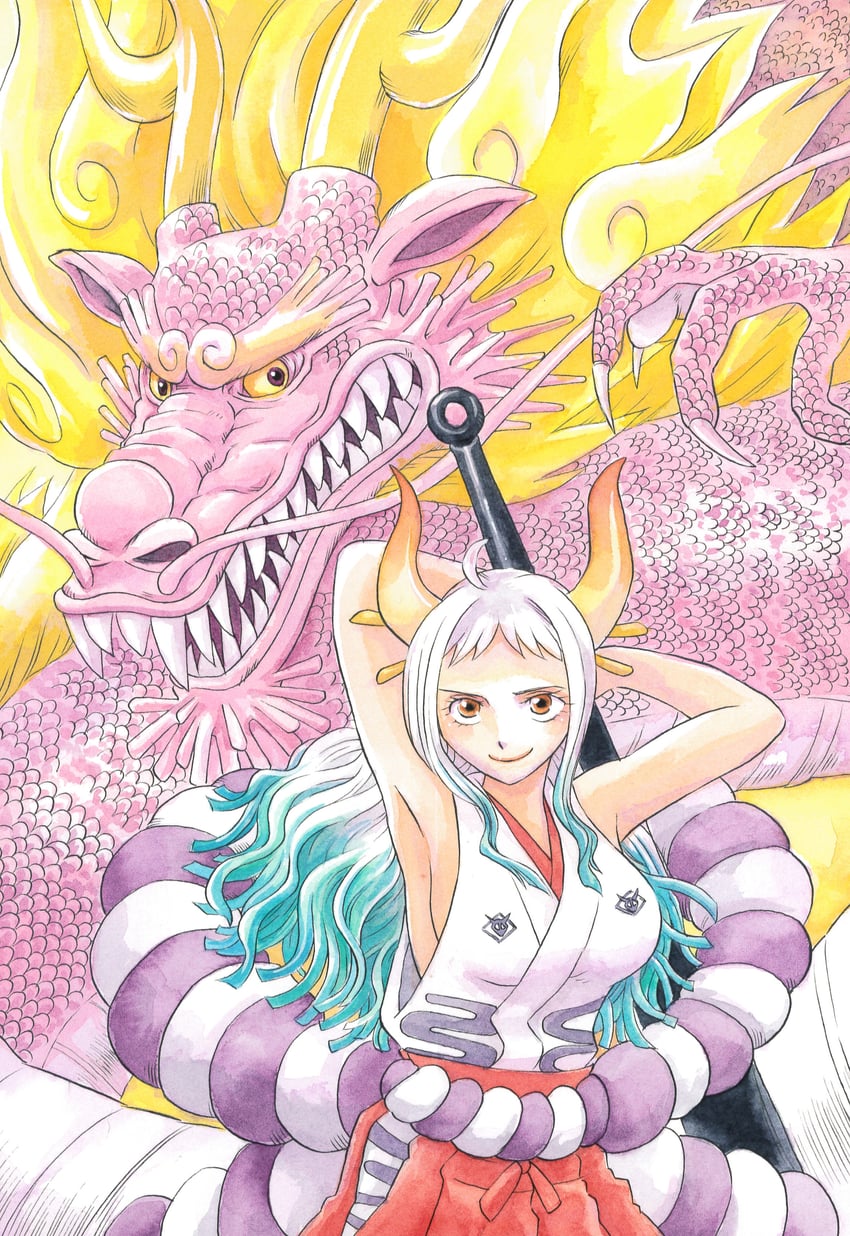 yamato and kouzuki momonosuke (one piece) drawn by aoya_miu