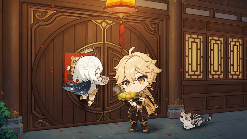 aether and paimon (genshin impact)