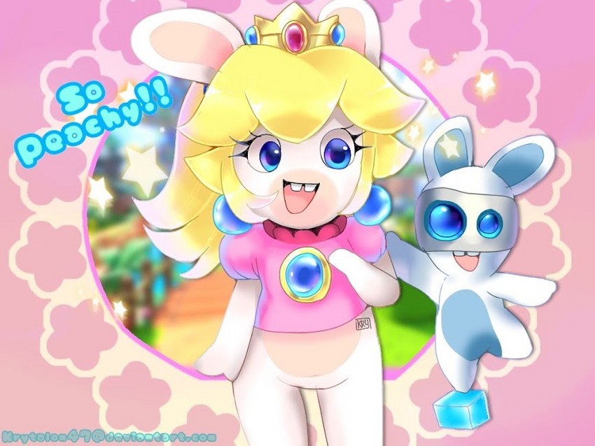 rabbid, rabbid peach, and spawny (mario and 2 more) drawn by krytalon47 |  Danbooru