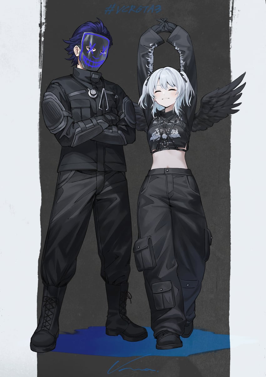 nekomugi tororo and rader (indie virtual youtuber) drawn by nemoto_yuuma