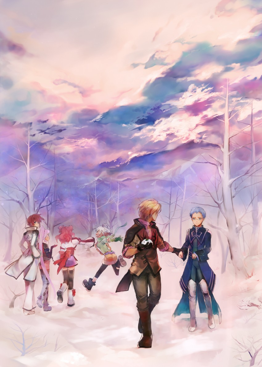 sophie, asbel lhant, cheria barnes, pascal, hubert ozwell, and 1 more (tales of and 1 more) drawn by misada