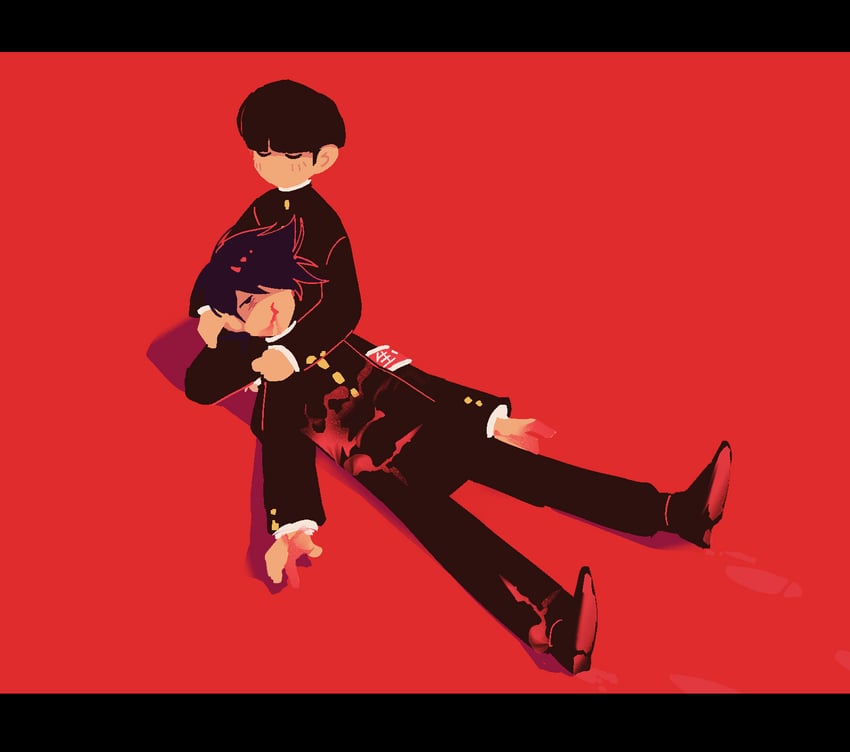 kageyama shigeo and kageyama ritsu (mob psycho 100) drawn by mp100days